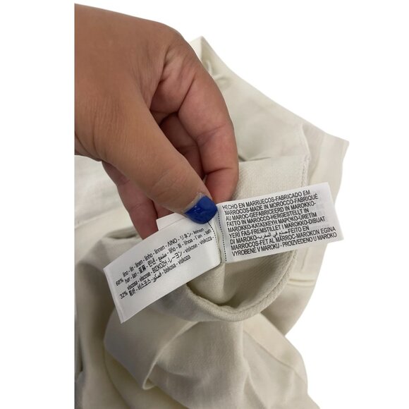 Zara Womens Pants Trousers Small White Pleated Wide Leg Linen Blend 2927/586 NWT - Picture 9 of 15